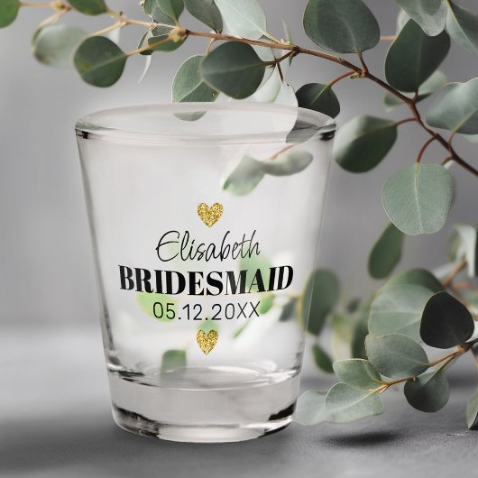 エレガントスクリプモダントかわいいグリッターハートカスタム ショットグラス