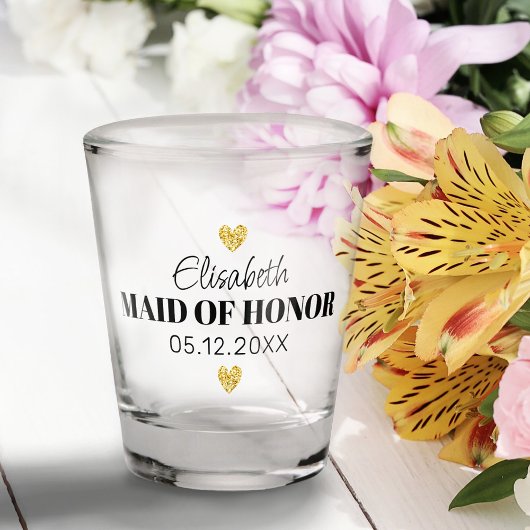 エレガントスクリプモダントかわいいグリッターハートカスタム ショットグラス