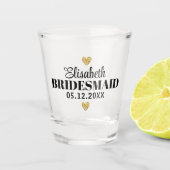 エレガントスクリプモダントかわいいグリッターハートカスタム ショットグラス (正面)