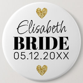 エレガントスクリプモダントかわいいグリッターハートカスタム 缶バッジ