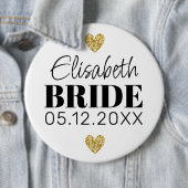 エレガントスクリプモダントかわいいグリッターハートカスタム 缶バッジ (インサイチュ)