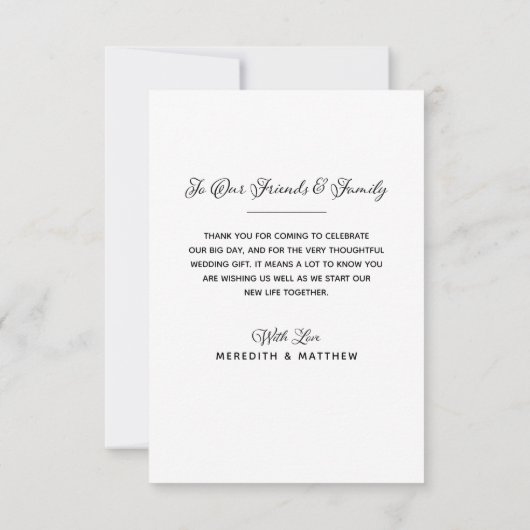 エレガントスクリプモダントのフラットサンキューカード サンキューカード (裏面)