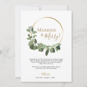 エレガントスクリプモダントの結婚したリースとメリー シーズンカード (正面)