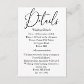 エレガントスクリプモダントの結婚詳細 エンクロージャーカード (正面)