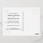 エレガントスクリプモダントカスタムの写真結婚の 箔シーズンポストカード (裏面)