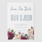 エレガントスクリプモダントタイポグラフィフローラ結婚の ベラム紙招待状 (正面)