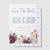 エレガントスクリプモダントタイポグラフィフローラ結婚の ベラム紙招待状 (オフセット (招待状))