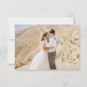 エレガントスクリプモダントハート写真結婚の サンキューカード (裏面)