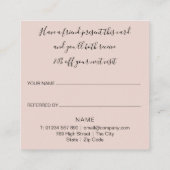 エレガントスクリプモダントバラ金ゴールドグリッター顧客 紹介カード (裏面)