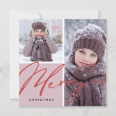 エレガントスクリプモダント写真メリーフラット シーズンカード (正面)