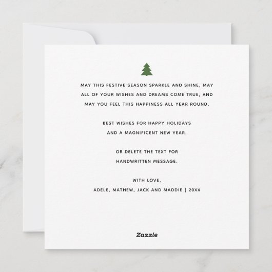 エレガントスクリプモダント写真メリーフラット シーズンカード (裏面)