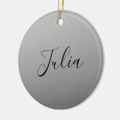 エレガントスクリプモダント編集可能ブラック文字書の セラミックオーナメント (左)