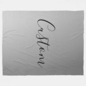 エレガントスクリプモダント編集可能ブラック文字書の フリースブランケット (正面(横))