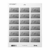 エレガントスクリプモダント編集可能ブラック文字書の ラベル (フルシート)