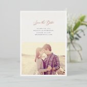 エレガントスクリプモダント・フォイル・ウェディング日付の保存 箔招待状 (立ち正面)