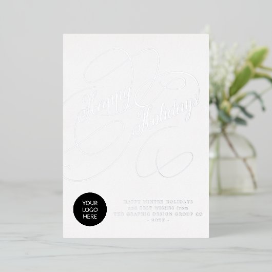 エレガントスクリプ企業のトカスタムロゴ 箔シーズンカード (立ち正面)