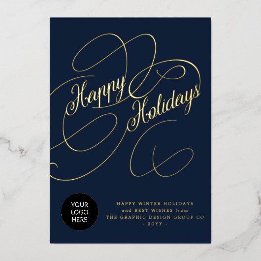 エレガントスクリプ企業のトカスタムロゴ 箔シーズンカード (正面)