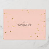 エレガントスクリプ恋しく思トからMrsブライダルシャワー金ゴールド 箔招待状 (裏面)