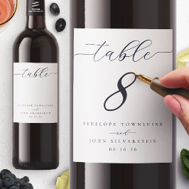 エレガントスクリプ空白のトのテーブ結婚ル番号 ワインラベル