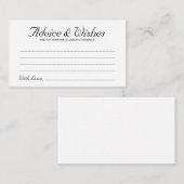 エレガントスクリプ結婚トのアドバイスとウィッシュのカード アドバイスカード (正面/裏面)
