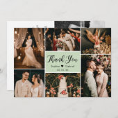 エレガントスクリプ結婚トの写真数々のコラージュ サンキューカード (正面/裏面)
