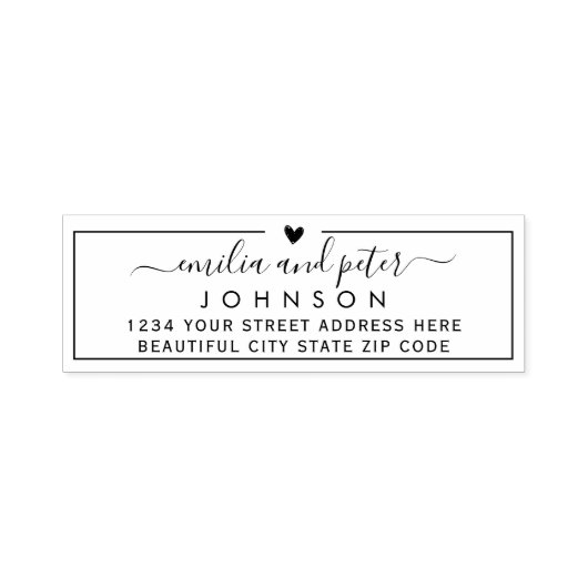 エレガントスクリプ結婚ト差出人住所 セルフインキングスタンプ (デザイン)