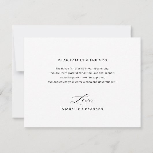 エレガントスクリプ縁どトフラットサンキューカード サンキューカード (裏面)