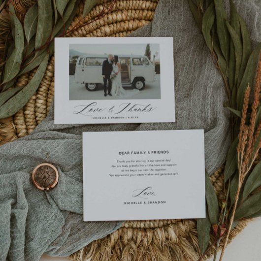 エレガントスクリプ縁どトフラットサンキューカード サンキューカード