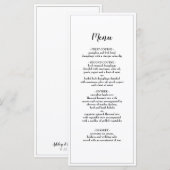 エレガントスクリプ縁どト結婚のディナー・メニュー メニュー (正面/裏面)