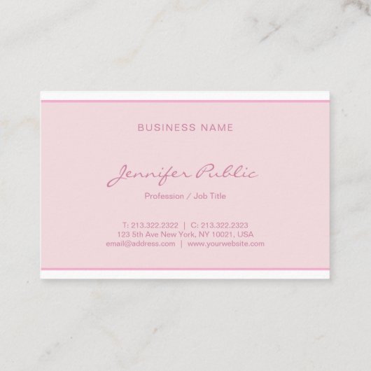 エレガントスクリモダンッミニマルクお洒落プレーン上 名刺 (裏面)