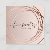 エレガントスクリモダンプトバラ金ゴールドジュエリー スクエア名刺 (正面)