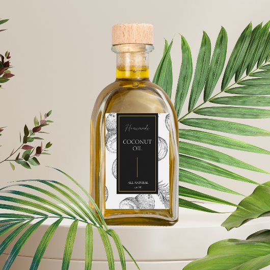 エレガントスケッチホームメイドココナッツ油ラベル ワインラベル