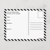 エレガントスケートで滑るパーティー インビテーションポストカード (裏面)