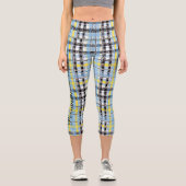 エレガントスコットランドのタータンチェックパタスタイリッシューン カプリレギンス (正面)