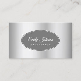 エレガントスタイリッシュお洒落グレー円フレーム 名刺