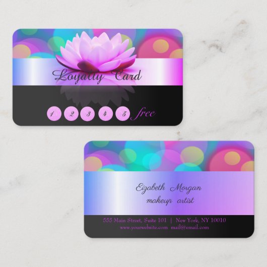 エレガントスタイリッシュカラフル《写真》ぼけ味 ロイヤリティカード (正面/裏面)