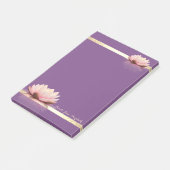 エレガントスタイリッシュガーリー金ゴールドストライプ，パープルロトス ポストイット (アングル)