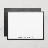 エレガントスタイリッシュクラシックモダン黒ブラシ付きメタル ノートカード (正面/裏面)