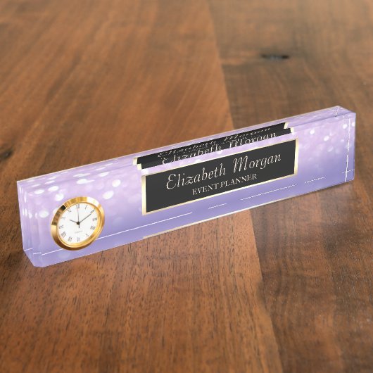 エレガントスタイリッシュグラデーション《写真》ぼけ味 デスクネームプレート (側面)