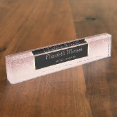 エレガントスタイリッシュグリッターグラデーション《写真》ぼけ味 デスクネームプレート (側面)