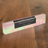 エレガントスタイリッシュグリッターグラデーション《写真》ぼけ味 デスクネームプレート (側面)