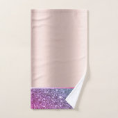 エレガントスタイリッシュグリッター光沢バラ金ゴールド バスタオルセット (ハンドタオル)