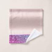 エレガントスタイリッシュグリッター光沢バラ金ゴールド バスタオルセット (ウォッシュタオル)