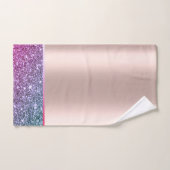 エレガントスタイリッシュグリッター光沢バラ金ゴールド バスタオルセット (ハンドタオル)