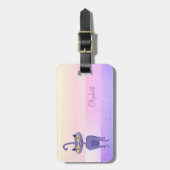 エレガントスタイリッシュシックお洒落猫 ラゲッジタグ (正面縦)