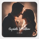 エレガントスタイリッシュシックでロマ結婚ティック スクエアシール (正面)