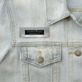 エレガントスタイリッシュシルバーフレームグリッターグラデーション 名札 (インサイチュ)