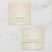 エレガントスタイリッシュシンプルカラフル紙吹雪 スクエア名刺 (正面/裏面)