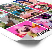 エレガントスタイリッシュシンプルパーソナライズされた写真コラージュ ポスター (角)