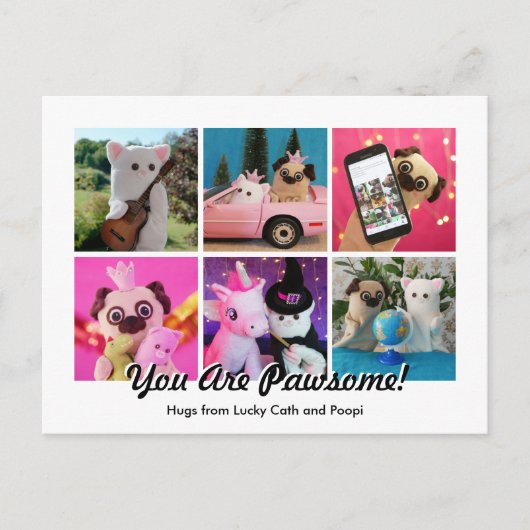 エレガントスタイリッシュシンプルパーソナライズされた写真コラージュ ポストカード (正面)